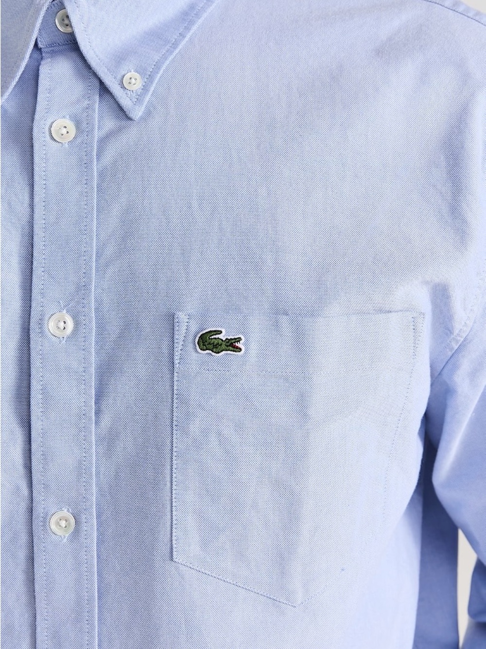 Lacoste NWT Regular Fit Oxford Cotton Shirt in Blue - Picture 6 of 13
